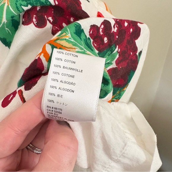 Urban Outfitters | Off Shoulder White Fruit Dress | Size M - Picture 9 of 16